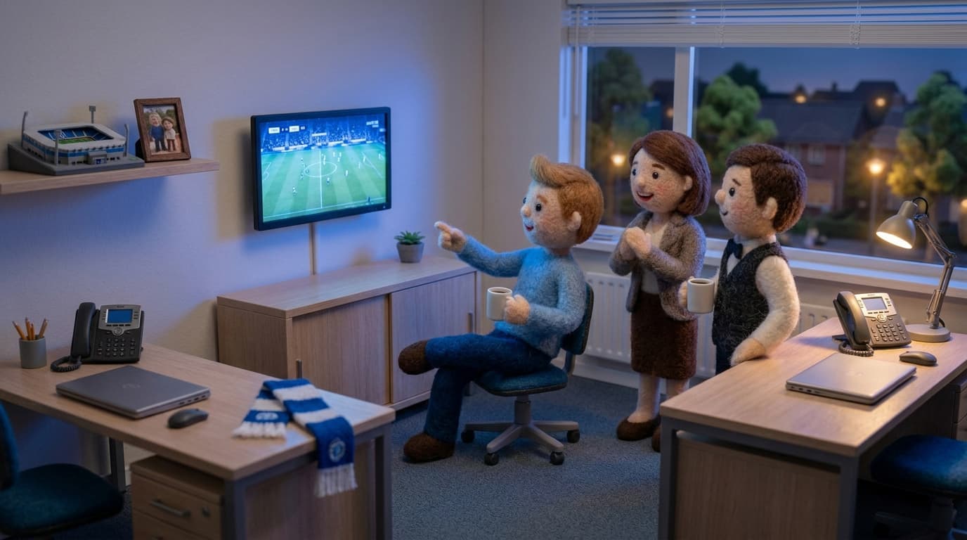 Vergaderzaal met scherm met zakelijke televisie